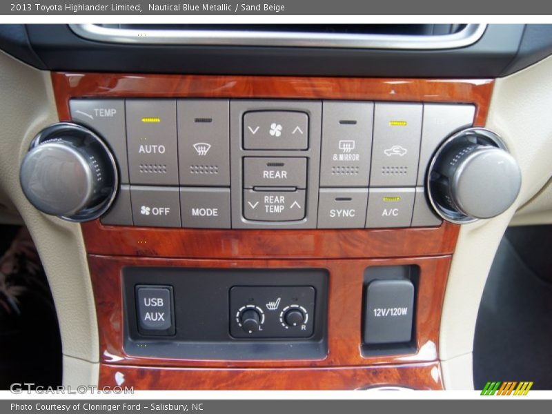 Controls of 2013 Highlander Limited