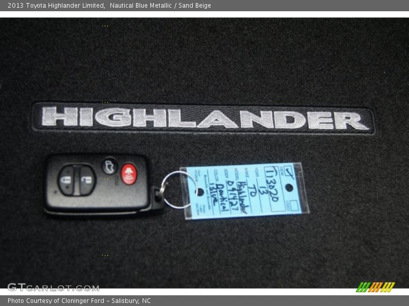 Nautical Blue Metallic / Sand Beige 2013 Toyota Highlander Limited