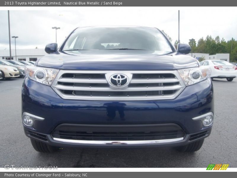 Nautical Blue Metallic / Sand Beige 2013 Toyota Highlander Limited