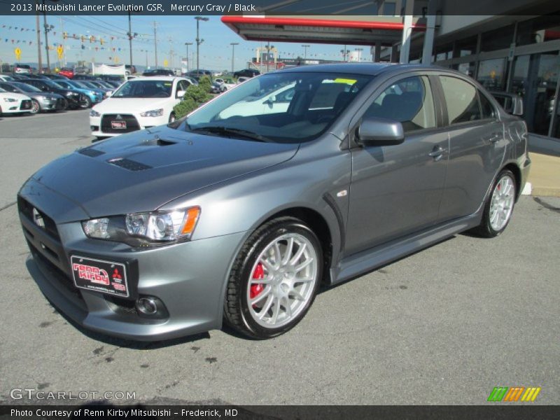 Mercury Gray / Black 2013 Mitsubishi Lancer Evolution GSR