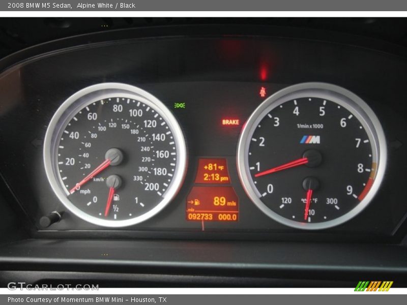  2008 M5 Sedan Sedan Gauges