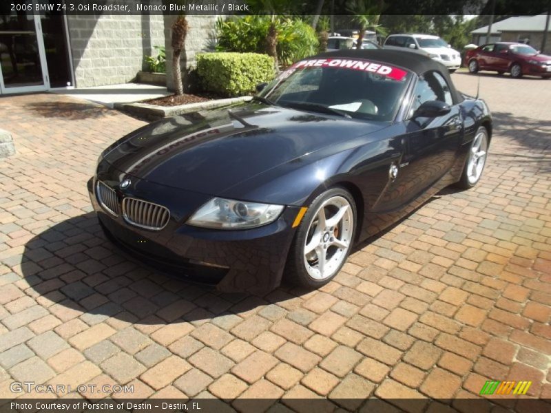 Monaco Blue Metallic / Black 2006 BMW Z4 3.0si Roadster