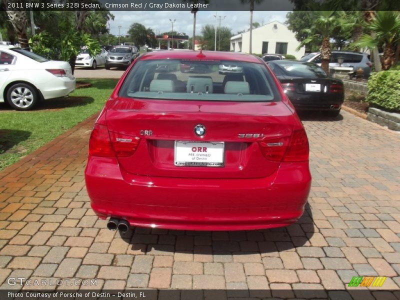Crimson Red / Gray Dakota Leather 2011 BMW 3 Series 328i Sedan