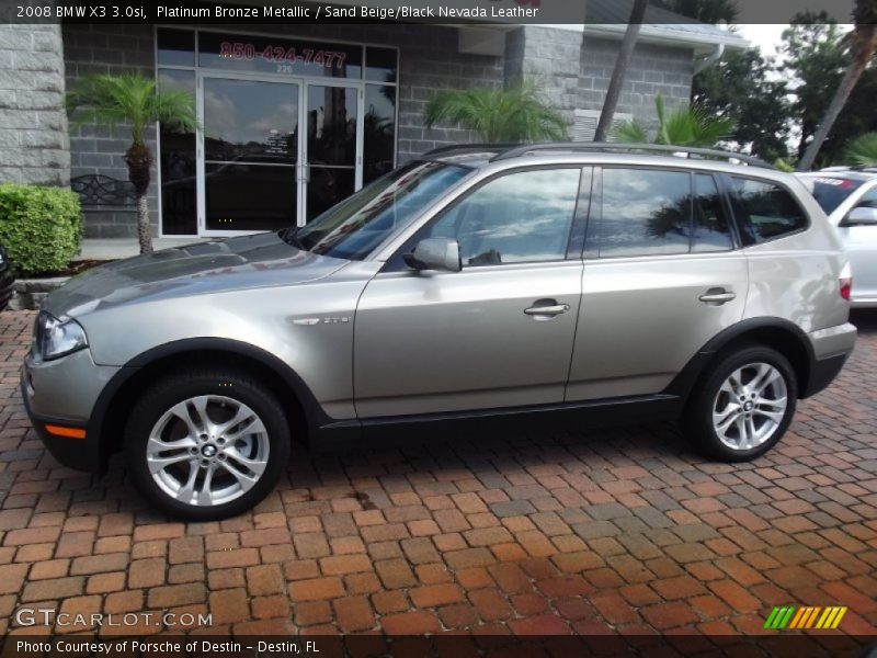 Platinum Bronze Metallic / Sand Beige/Black Nevada Leather 2008 BMW X3 3.0si