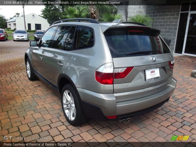 Platinum Bronze Metallic / Sand Beige/Black Nevada Leather 2008 BMW X3 3.0si