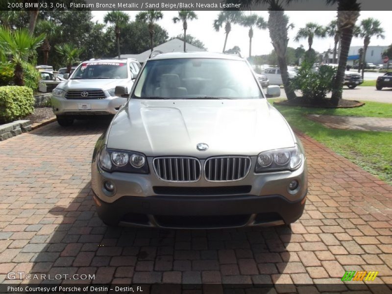 Platinum Bronze Metallic / Sand Beige/Black Nevada Leather 2008 BMW X3 3.0si