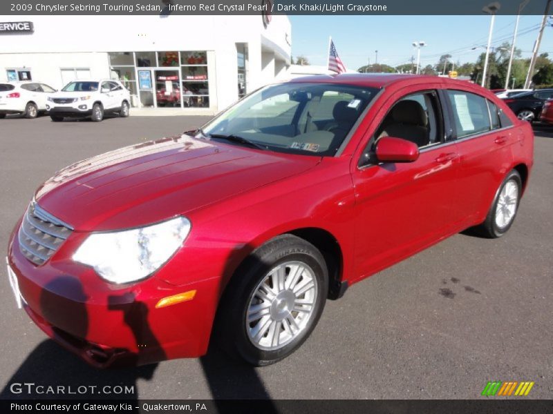 Inferno Red Crystal Pearl / Dark Khaki/Light Graystone 2009 Chrysler Sebring Touring Sedan