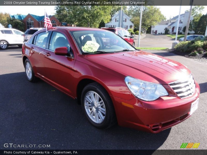 Inferno Red Crystal Pearl / Dark Khaki/Light Graystone 2009 Chrysler Sebring Touring Sedan