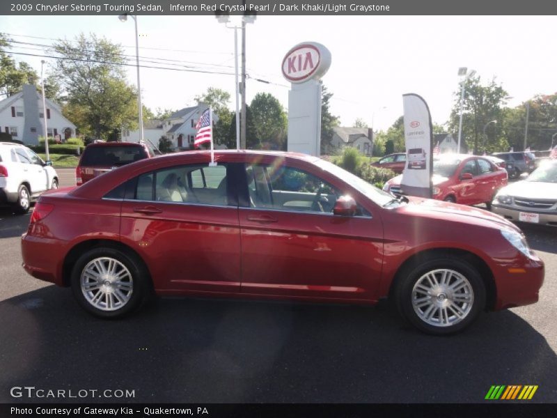 Inferno Red Crystal Pearl / Dark Khaki/Light Graystone 2009 Chrysler Sebring Touring Sedan