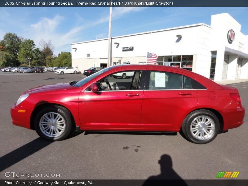 Inferno Red Crystal Pearl / Dark Khaki/Light Graystone 2009 Chrysler Sebring Touring Sedan