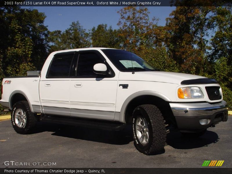 Oxford White / Medium Graphite Grey 2003 Ford F150 Lariat FX4 Off Road SuperCrew 4x4