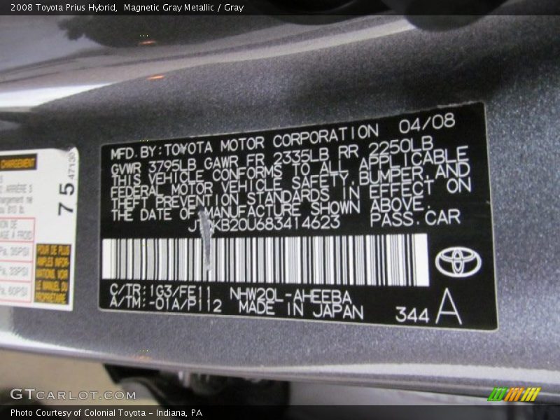 Magnetic Gray Metallic / Gray 2008 Toyota Prius Hybrid