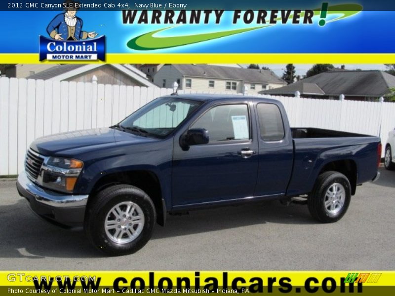 Navy Blue / Ebony 2012 GMC Canyon SLE Extended Cab 4x4