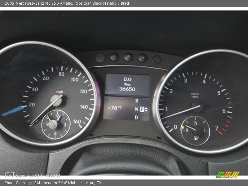 Obsidian Black Metallic / Black 2009 Mercedes-Benz ML 350 4Matic