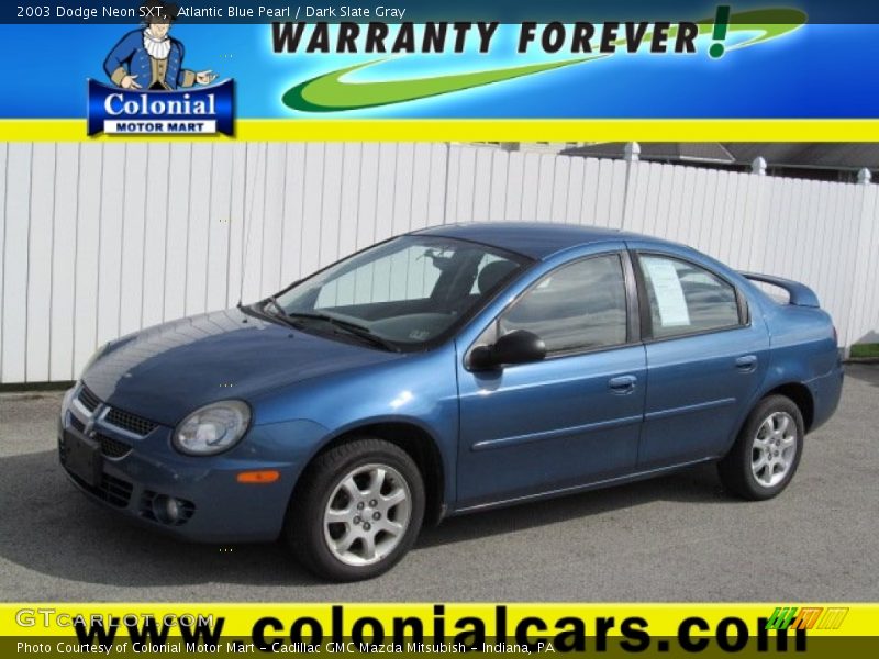 Atlantic Blue Pearl / Dark Slate Gray 2003 Dodge Neon SXT