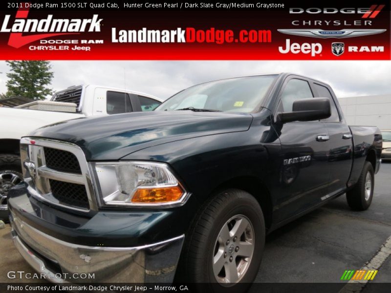 Hunter Green Pearl / Dark Slate Gray/Medium Graystone 2011 Dodge Ram 1500 SLT Quad Cab