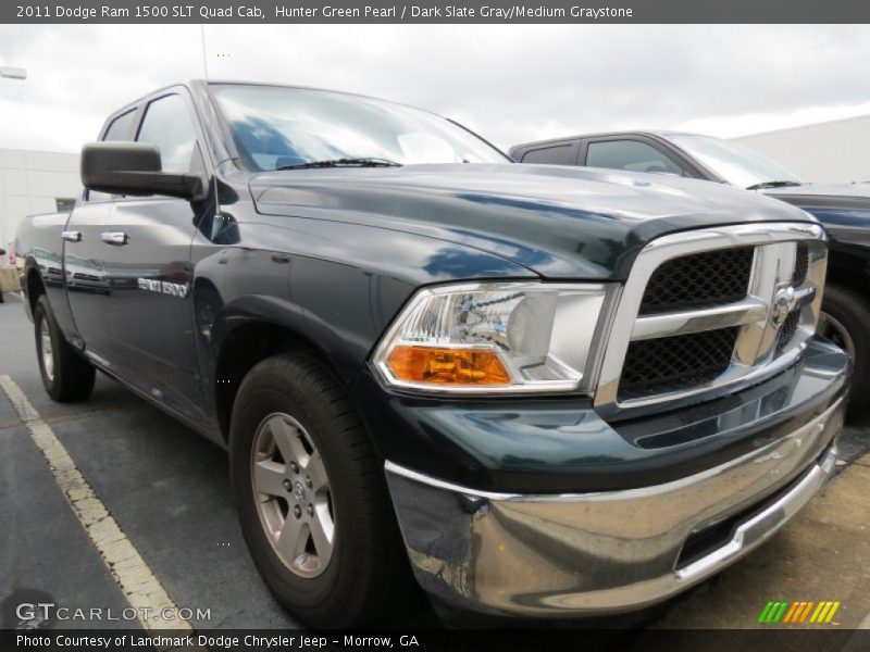 Hunter Green Pearl / Dark Slate Gray/Medium Graystone 2011 Dodge Ram 1500 SLT Quad Cab