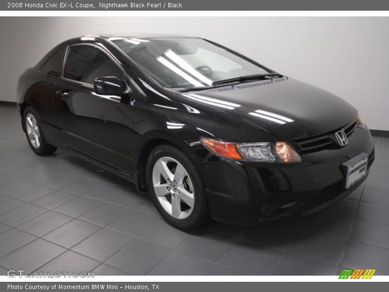 Nighthawk Black Pearl / Black 2008 Honda Civic EX-L Coupe