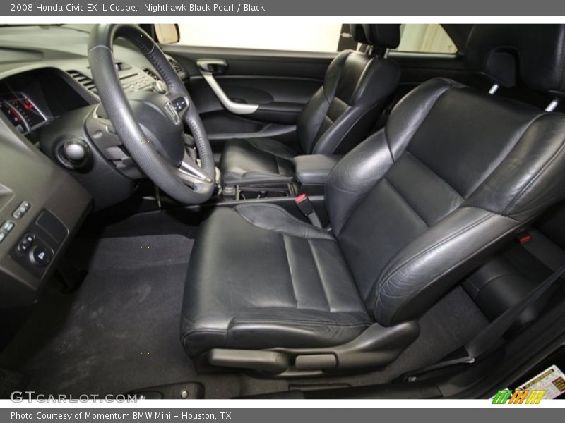 Nighthawk Black Pearl / Black 2008 Honda Civic EX-L Coupe