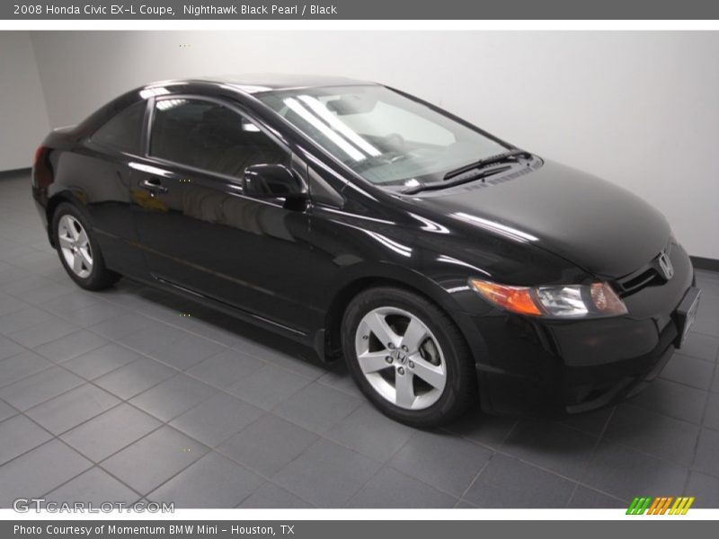 Nighthawk Black Pearl / Black 2008 Honda Civic EX-L Coupe