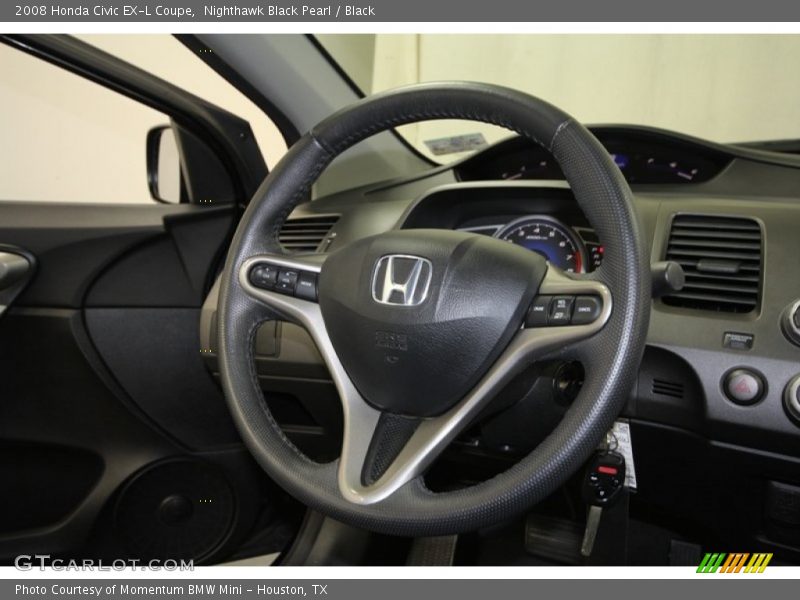 Nighthawk Black Pearl / Black 2008 Honda Civic EX-L Coupe