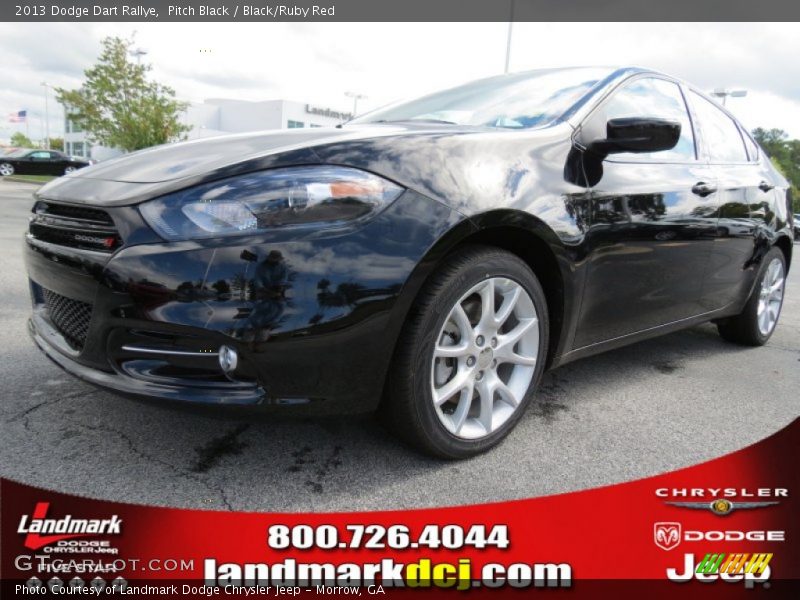 Pitch Black / Black/Ruby Red 2013 Dodge Dart Rallye