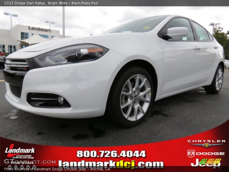 Bright White / Black/Ruby Red 2013 Dodge Dart Rallye