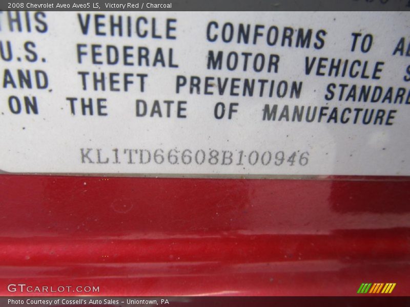 Victory Red / Charcoal 2008 Chevrolet Aveo Aveo5 LS
