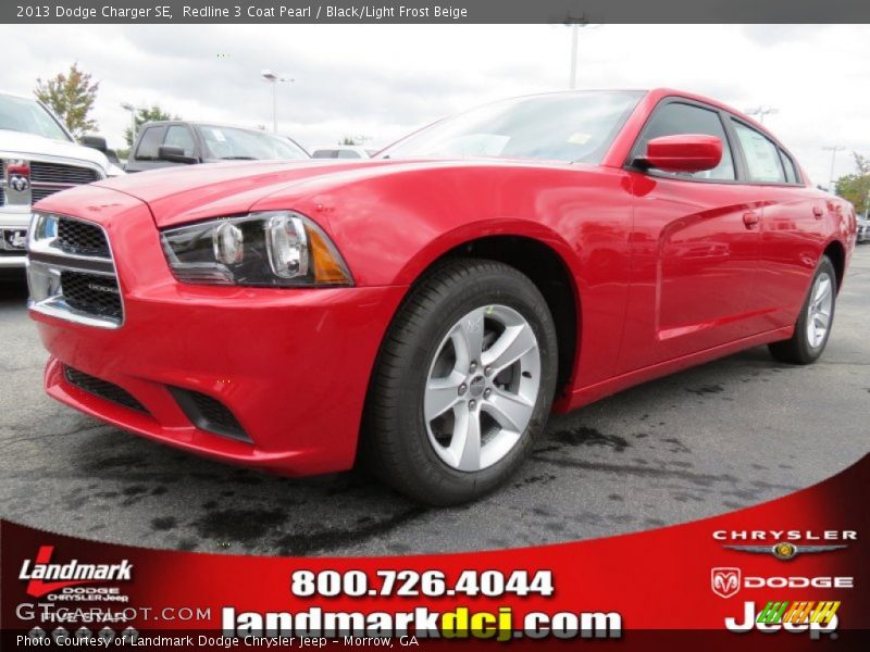 Redline 3 Coat Pearl / Black/Light Frost Beige 2013 Dodge Charger SE