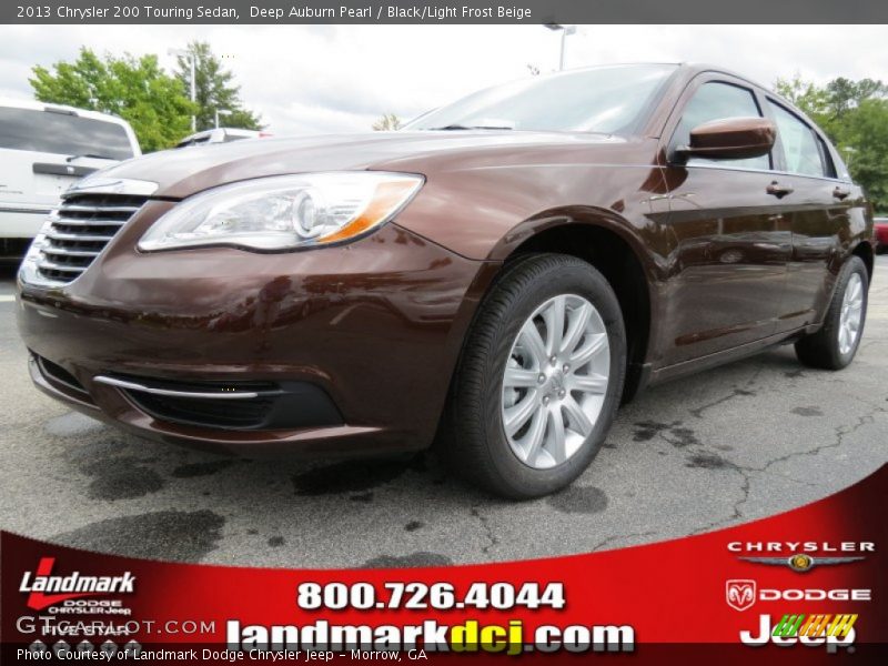 Deep Auburn Pearl / Black/Light Frost Beige 2013 Chrysler 200 Touring Sedan