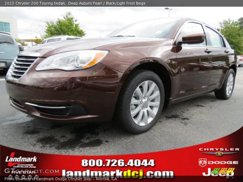 Deep Auburn Pearl / Black/Light Frost Beige 2013 Chrysler 200 Touring Sedan
