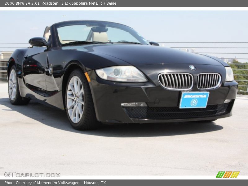 Black Sapphire Metallic / Beige 2006 BMW Z4 3.0si Roadster