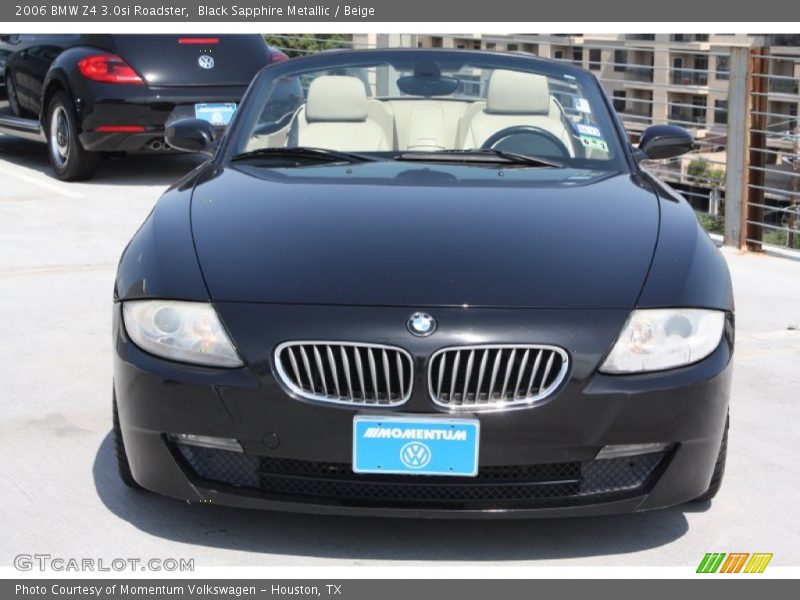 Black Sapphire Metallic / Beige 2006 BMW Z4 3.0si Roadster