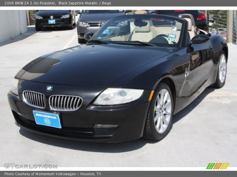 Black Sapphire Metallic / Beige 2006 BMW Z4 3.0si Roadster