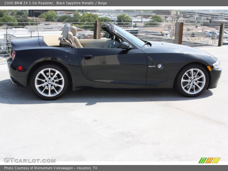 Black Sapphire Metallic / Beige 2006 BMW Z4 3.0si Roadster