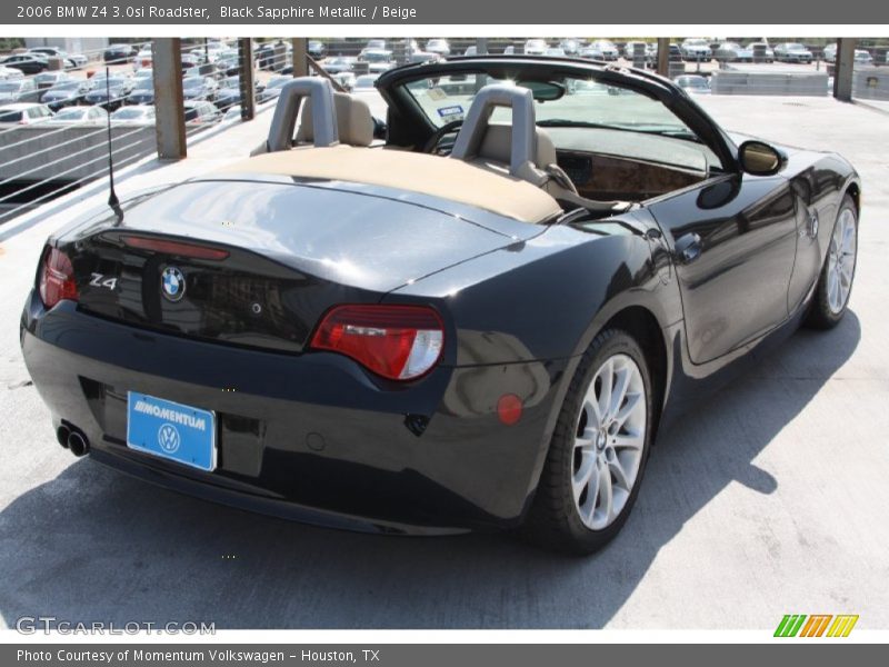 Black Sapphire Metallic / Beige 2006 BMW Z4 3.0si Roadster