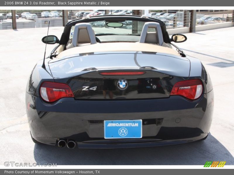 Black Sapphire Metallic / Beige 2006 BMW Z4 3.0si Roadster