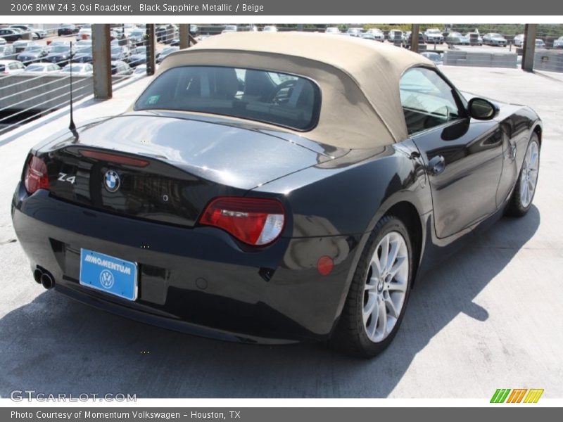 Black Sapphire Metallic / Beige 2006 BMW Z4 3.0si Roadster