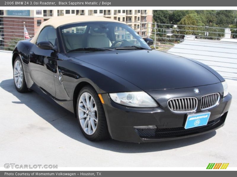 Black Sapphire Metallic / Beige 2006 BMW Z4 3.0si Roadster