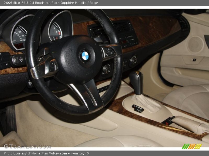 Black Sapphire Metallic / Beige 2006 BMW Z4 3.0si Roadster