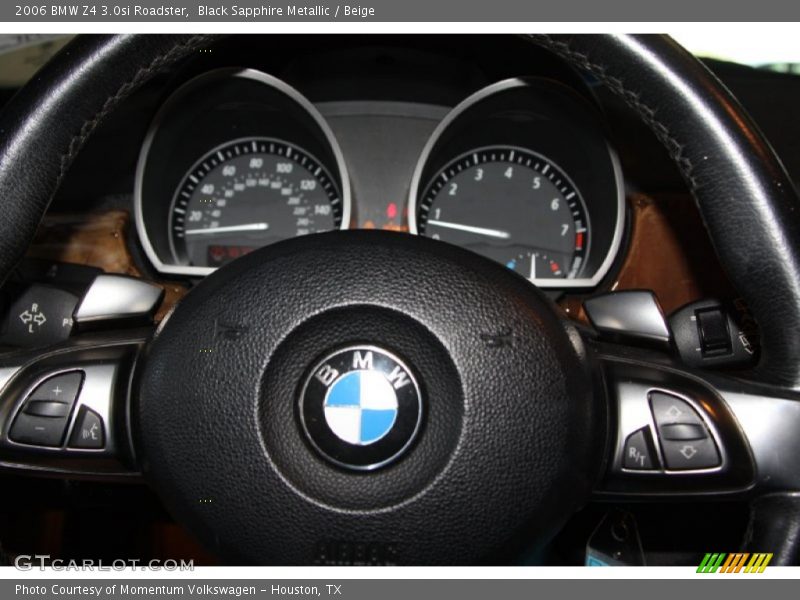 Black Sapphire Metallic / Beige 2006 BMW Z4 3.0si Roadster