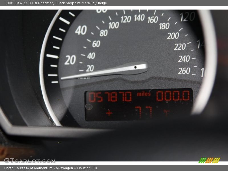 Black Sapphire Metallic / Beige 2006 BMW Z4 3.0si Roadster