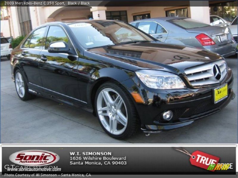 Black / Black 2009 Mercedes-Benz C 350 Sport