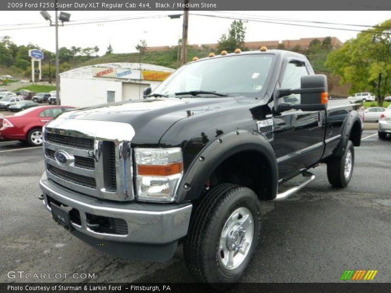 Black / Medium Stone 2009 Ford F250 Super Duty XLT Regular Cab 4x4