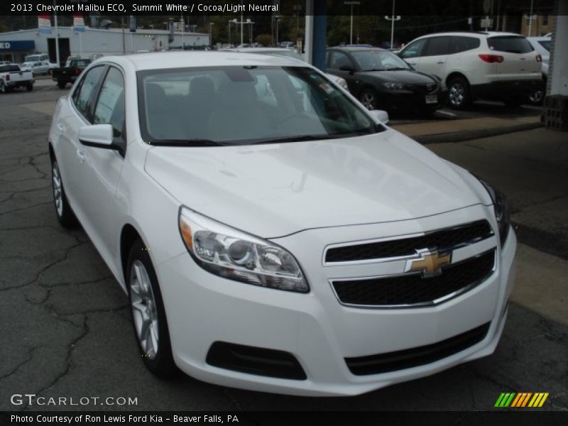 Summit White / Cocoa/Light Neutral 2013 Chevrolet Malibu ECO