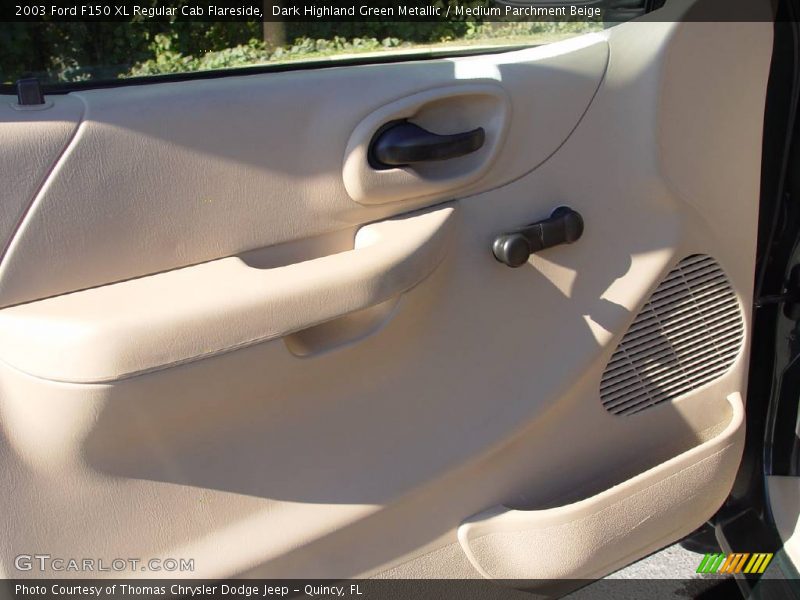 Dark Highland Green Metallic / Medium Parchment Beige 2003 Ford F150 XL Regular Cab Flareside