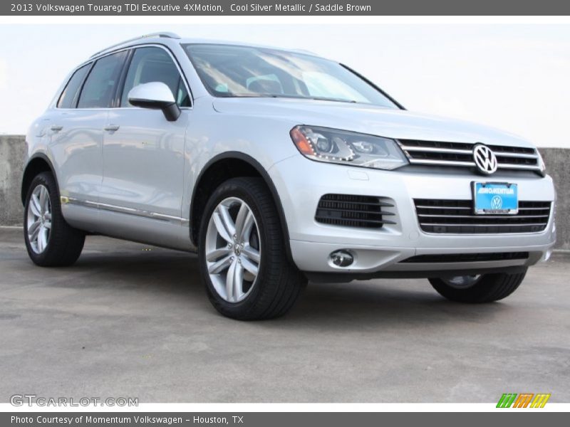 Cool Silver Metallic / Saddle Brown 2013 Volkswagen Touareg TDI Executive 4XMotion