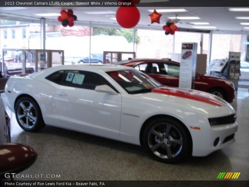 Summit White / Inferno Orange 2013 Chevrolet Camaro LT/RS Coupe