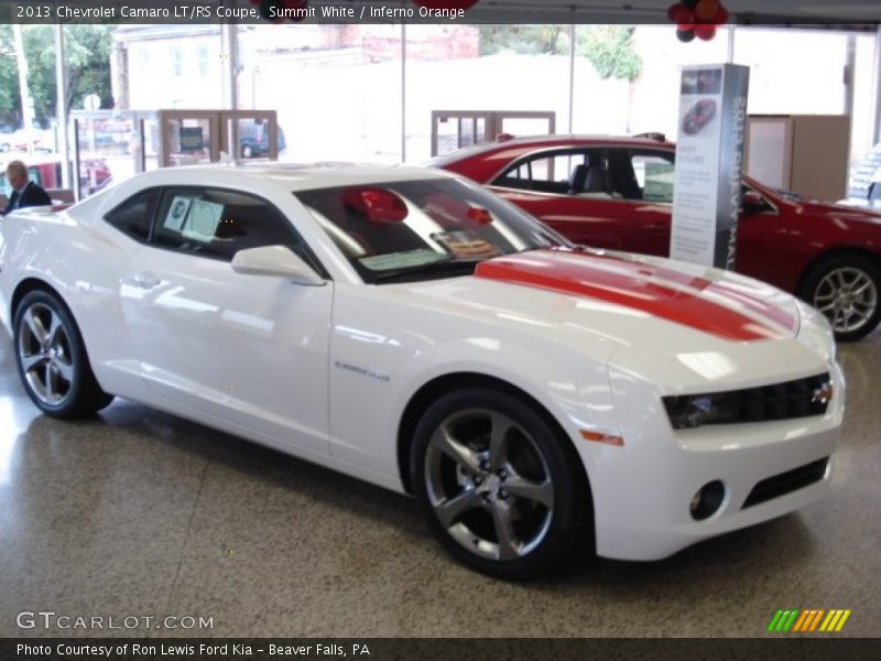 Summit White / Inferno Orange 2013 Chevrolet Camaro LT/RS Coupe