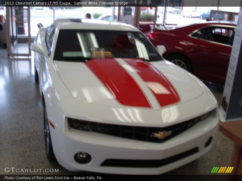 Summit White / Inferno Orange 2013 Chevrolet Camaro LT/RS Coupe